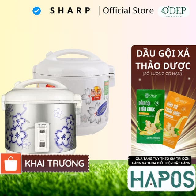 Nồi cơm điện nắp gài 1.8 lít Sharp Chính hãng, có khay hứng nước Sản xuất Thái Lan KS-N182ETV "SW" - HAPOS HOF - Ảnh 3