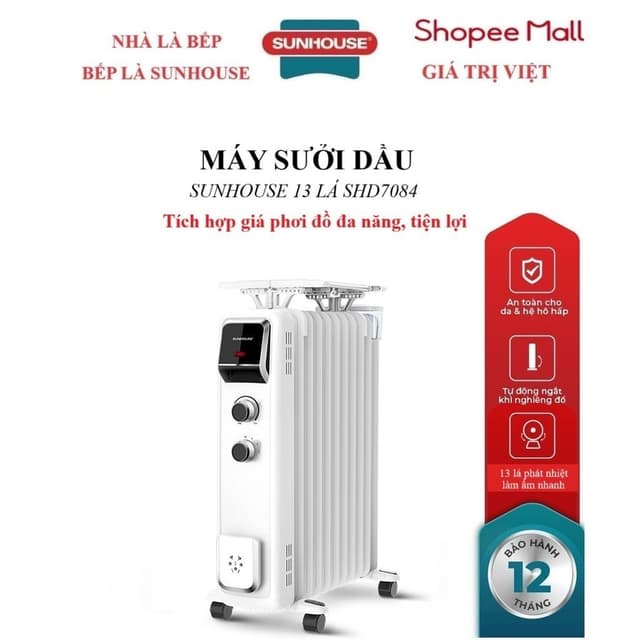 MÁY SƯỞI DẦU SUNHOUSE 13 LÁ SHD7084 (CÓ GIÁ PHƠI) - Ảnh 9