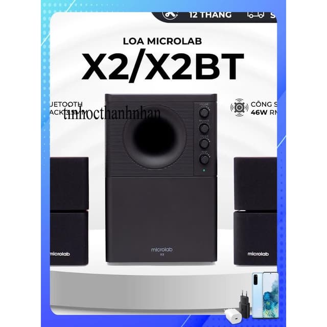 Loa Vi Tính Bluetooth Bass Cực Mạnh MICROLAB X2/X2BT, Công Suất 46W, Làm Việc, Chơi Game, Nghe Nhạc - Hàng Chính Hãng - Ảnh 2