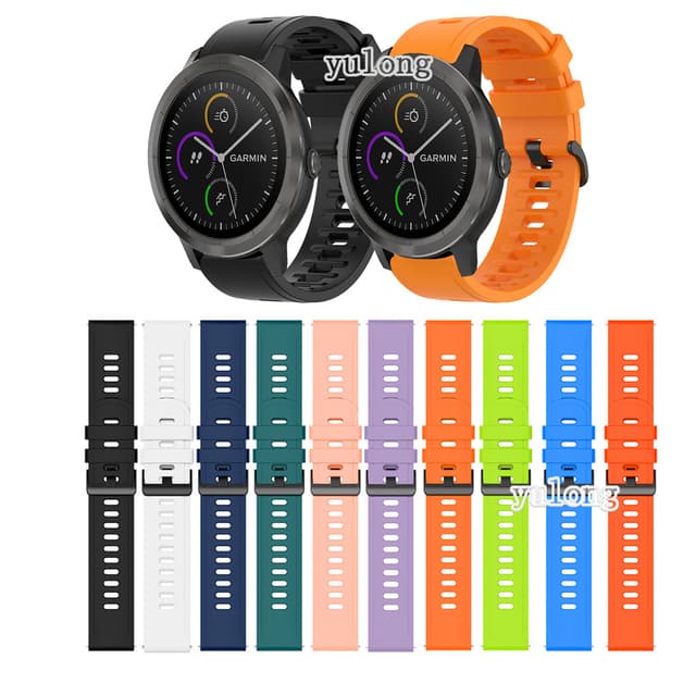 Dây đeo silicon 20mm 22mm cho Garmin Forerunner 265 255 245 245M 645 645M 55 158 165 Âm nhạc 970 570 42mm 47mm Dây đeo đồng hồ thông minh đầy màu sắc - Ảnh 5