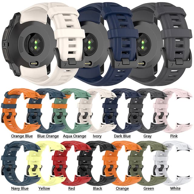 Dây đeo đồng hồ silicon lỏng cho Garmin Instinct 3 2 2S 2X E 40mm 45mm 50mm Crossover AMOLED Solar Candy Matte Belt Vòng đeo tay phát hành nhanh có dụng cụ - Ảnh 1