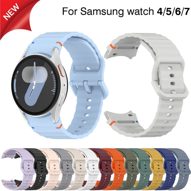 Dây đeo silicon mềm cho Samsung galaxy Watch 7 6 5 4 FE Watch7 Watch5 Pro Watch6 watch4 cổ điển 42mm 46mm 40mm 44mm 43mm 47mm Thiết kế sóng Vòng tay thoáng khí thể thao - Ảnh 7