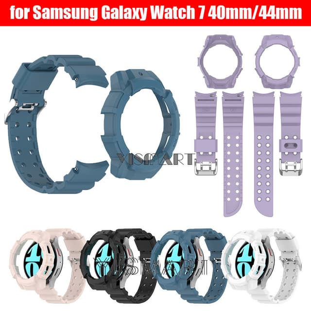 Dây Đeo Silicon Cho Samsung Galaxy Watch 7 40mm 44mm Dây Có Vỏ Bảo Vệ Ốp Lưng Cho Galaxy Watch7 Dây Đeo Tay Phụ Kiện - Ảnh 8
