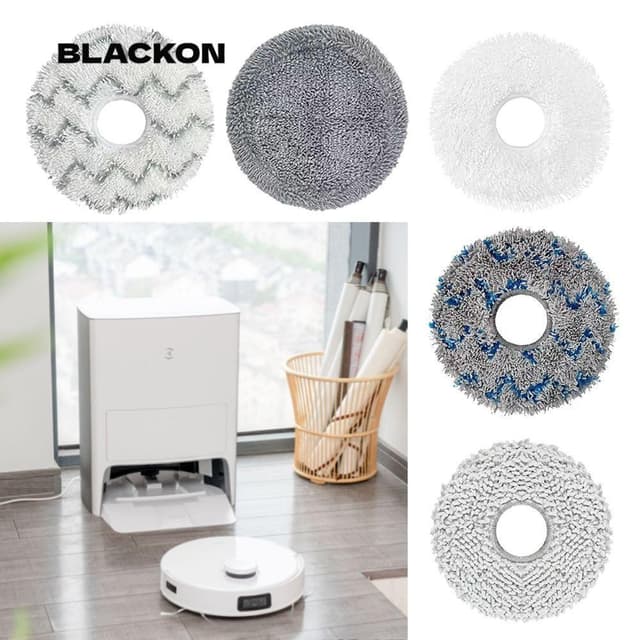 BLACKON 3 Chiếc Robot Vệ Sinh, Vải Lau Nhà Có Thể Tái Sử Dụng, Phụ Kiện Lau Bụi Hút Nước Cho Ecovacs X1 omni / turbo / T10 omni / turbo T20 / T20 - Ảnh 7