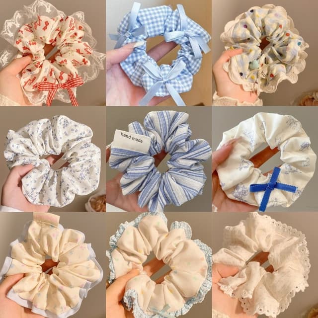 Dễ Thương Trẻ Em Trẻ Em Màu Xanh Series Nơ Tóc Dây Buộc Tóc Scrunchies Phụ Kiện Tóc - Ảnh 5