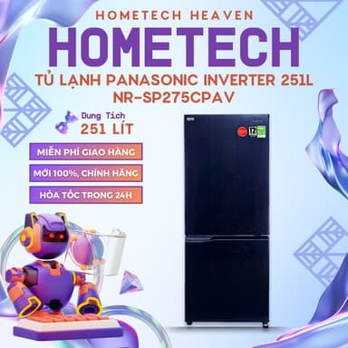 So sánh giá [GIAO LẮP MIỄN PHÍ] NR-SP275CPAV - Tủ lạnh Panasonic inverter 2 cánh 251 lít NR-SP275CPAV - Hàng Chính Hãng, Mới 100% rẻ nhất?