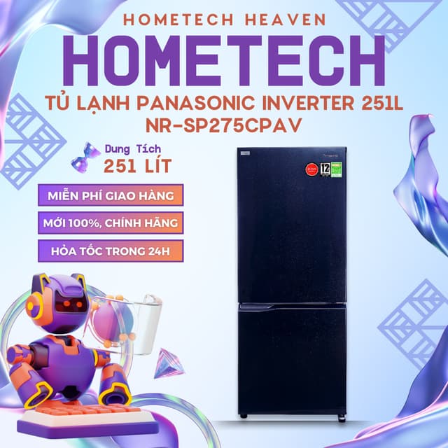 [GIAO LẮP MIỄN PHÍ] NR-SP275CPAV - Tủ lạnh Panasonic inverter 2 cánh 251 lít NR-SP275CPAV - Hàng Chính Hãng, Mới 100% - Ảnh 2