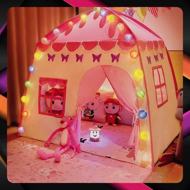 Lều Công Chúa Hoàng Tử Cho Bé – Mẫu Mới 2025 – 2 Màu Xanh Hồng – Vải Dày Cao Cấp - Ảnh 7