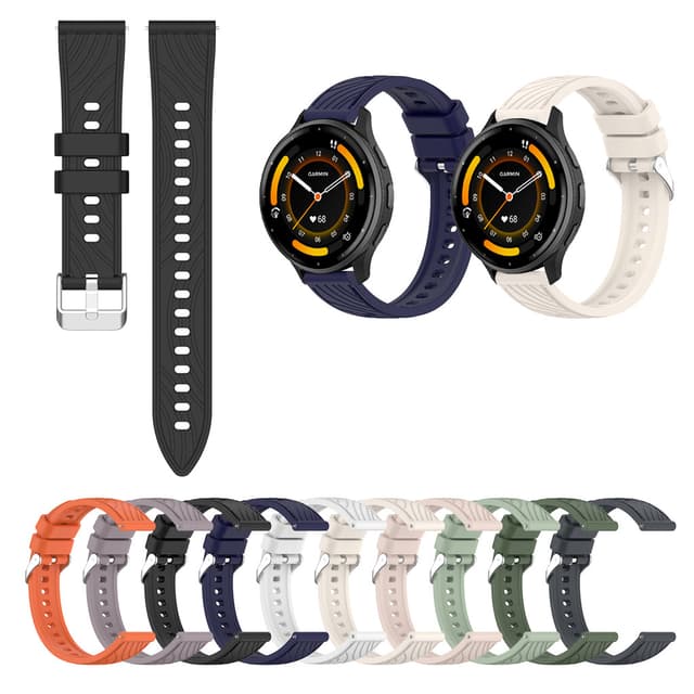 Dây đeo silicon 18mm 20mm 22mm cho Garmin Venu4 Venu3 Venu2 Venu3s / Vivoactive 3 4 5 3S 4S 40mm 45mm / vivomove 3 3s HR / Venu 2 3 2s 3s 4 45mm 41mm Họa tiết đường dây - Ảnh 8