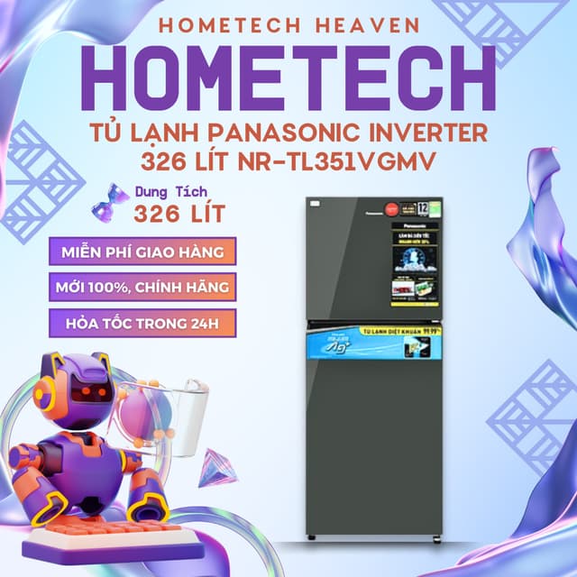 [GIAO LẮP MIỄN PHÍ] NR-TL351VGMV Tủ lạnh Panasonic Inverter 326 lít NR-TL351VGMV - Hàng Chính Hãng, Mới 100% - Ảnh 5
