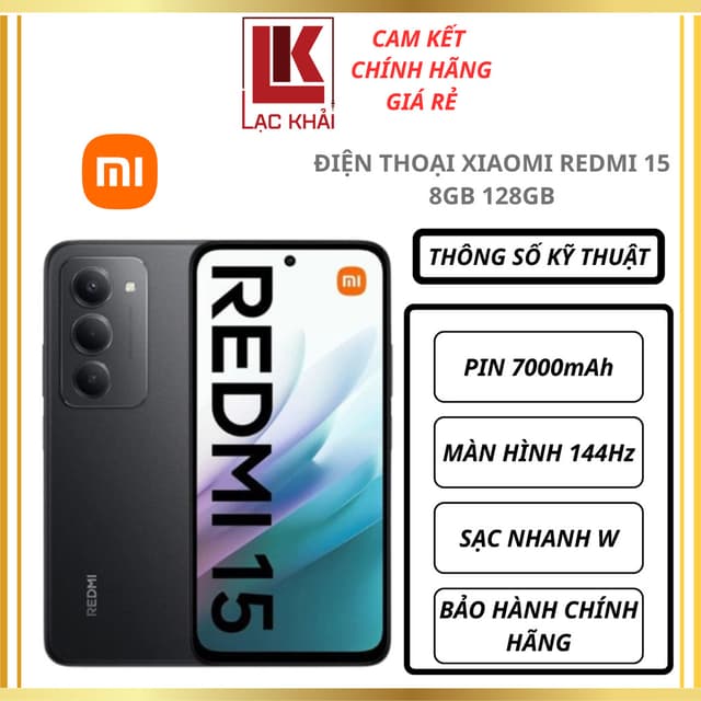 Điện Thoại Xiaomi Redmi 15 8GB/128GB - Chính Hãng - Ảnh 8