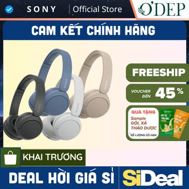 So sánh giá Tai nghe Sony WH-CH520 Bluetooth pin 50 giờ, kết nối đa điểm, gọi rõ mic tích hợp - SIDEAL SIO rẻ nhất?