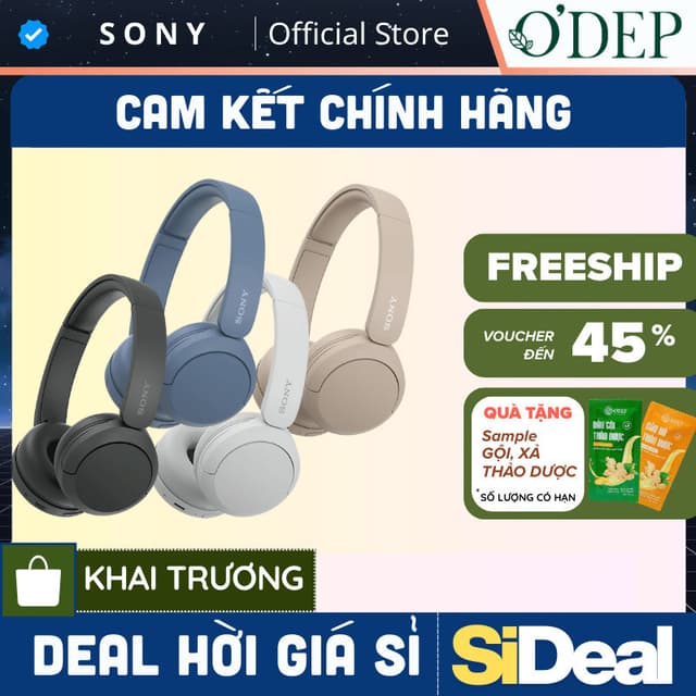 Tai nghe Sony WH-CH520 Bluetooth pin 50 giờ, kết nối đa điểm, gọi rõ mic tích hợp - SIDEAL SIO - Ảnh 12