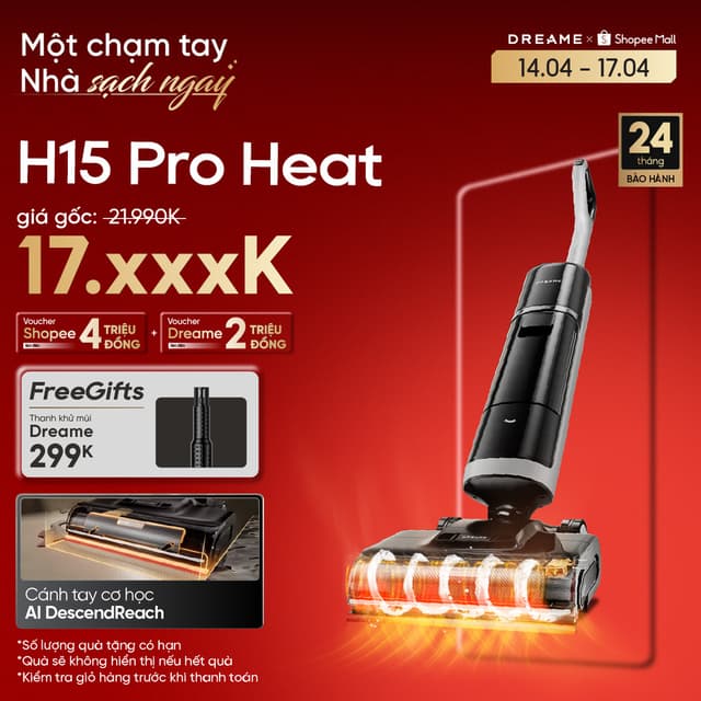 Dreame  H15 Pro Heat/H15 Pro/H15 Pro FoamWash/ H16 Pro Steam Máy hút bụi lau sàn không dây | Giặt nóng - Ảnh 11