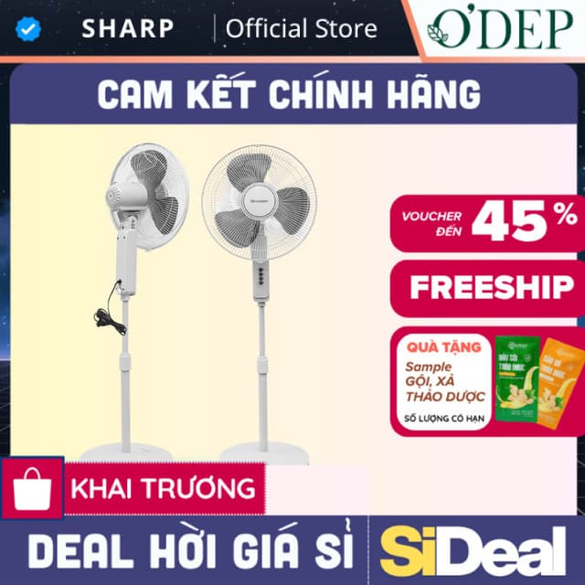 Quạt đứng 55W 3 cánh quạt Sharp, sải cảnh rộng, lưu lượng gió làm mát cho diện tích rộng PJ-S40MV-LG - SIDEAL SIL - Ảnh 3