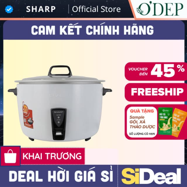 Nồi cơm điện công nghiêp nắp rời SHARP 5 lít KSH-D55V - SIDEAL SIL - Ảnh 3