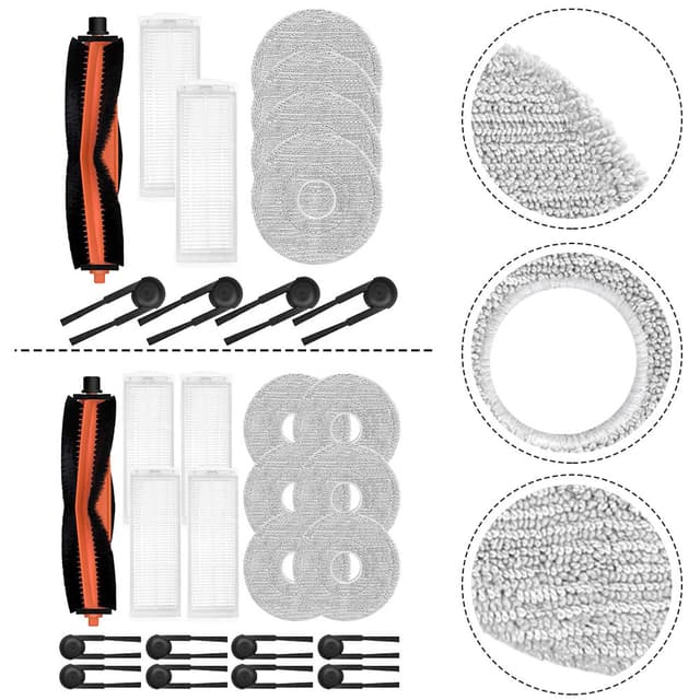 < FUXIN > Vải lau nhà lọc bàn chải bên chính cho máy hút bụi Xiaomi Robot S40 Pro / OV71GL - Ảnh 5