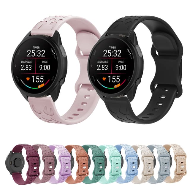 Dây đeo silicon 18mm 20mm 22mm cho Garmin Forerunner 265 255 245 255S 265S 245M 645 645M 55 158 165 Âm nhạc 970 570 42mm 47mm Dây đeo đồng hồ thông minh khắc - Ảnh 10