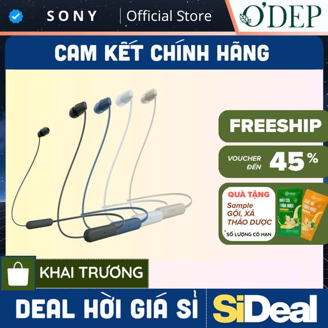 Tai nghe Bluetooth Sony WI-C100, pin 25 giờ, chống nước IPX4, Chính hãng - SIDEAL SIO - Ảnh 12