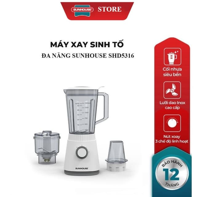 MÁY XAY SINH TỐ ĐA NĂNG SUNHOUSE SHD5316_Hàng chính hãng - Ảnh 3