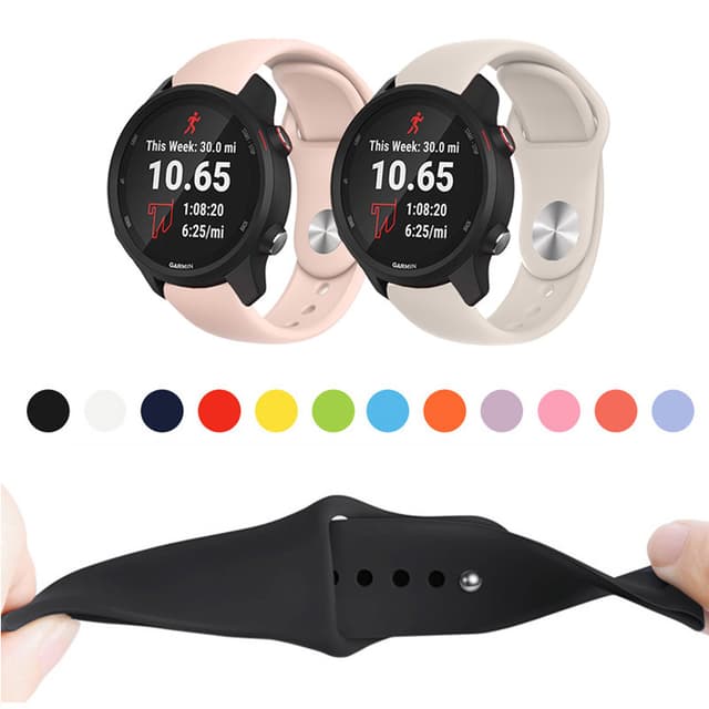20mm 22mm Dành Cho Garmin Forerunner 265 255 245 245M 645 645M 55 158 165 Âm Nhạc 970 570 42mm 47mm Dây Đeo Đồng Hồ Silicon Thời Trang Mềm Mại Dây Đeo Cổ Điển - Ảnh 3