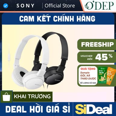 So sánh giá Tai nghe chụp tai Sony MDR-ZX110AP, âm bass tốt, có mic, jack 3.5mm - SIDEAL SIO rẻ nhất?