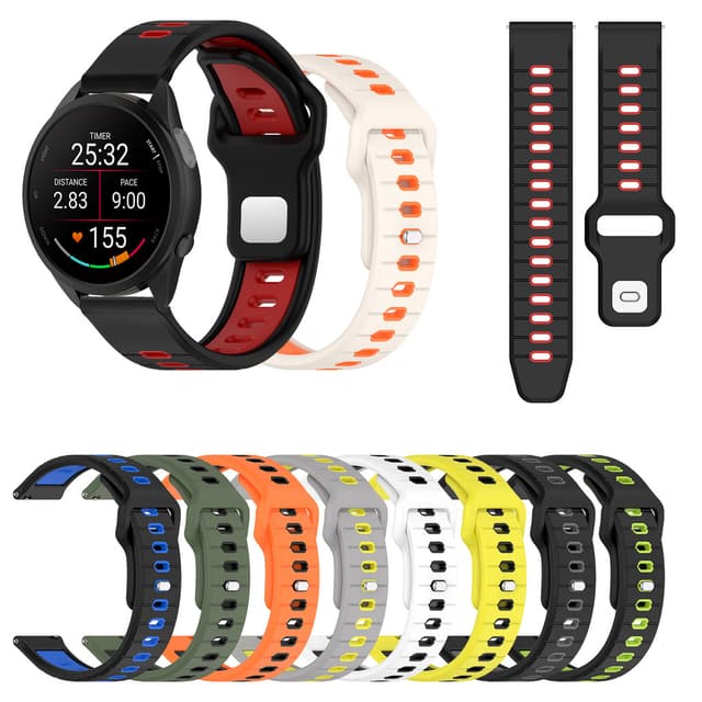 Dây đeo silicon cho Garmin Forerunner 265 255 245 245 245M 645 645M 55 158 165 Âm nhạc 970 570 42mm 47mm Đồng hồ thông minh thời trang Màu sắc chắp vá Dây đeo cổ tay - Ảnh 4