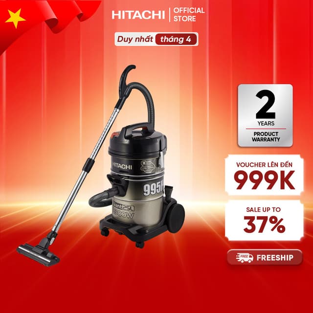 Máy hút bụi công nghiệp Hitachi công suất 2300W CV-995HCA, dung tích chứa bụi 25L- Bảo hành 24 tháng - Ảnh 4