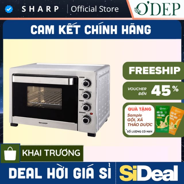 Lò nướng 38 Lít Sharp Chính hãng, Tặng nhiều phụ kiện nướng, 12 chức năng EO-A384RCSV-ST - SIDEAL SIO - Ảnh 9