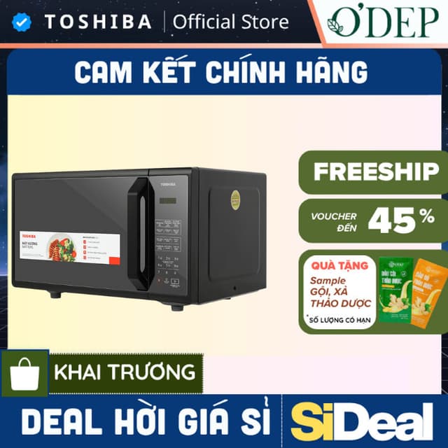 Lò vi sóng Toshiba MM-EM25PE(BM) 25 lít mặt gương, bảng điều khiển Anh Việt cảm ứng điện tử - SIDEAL SIO - Ảnh 6