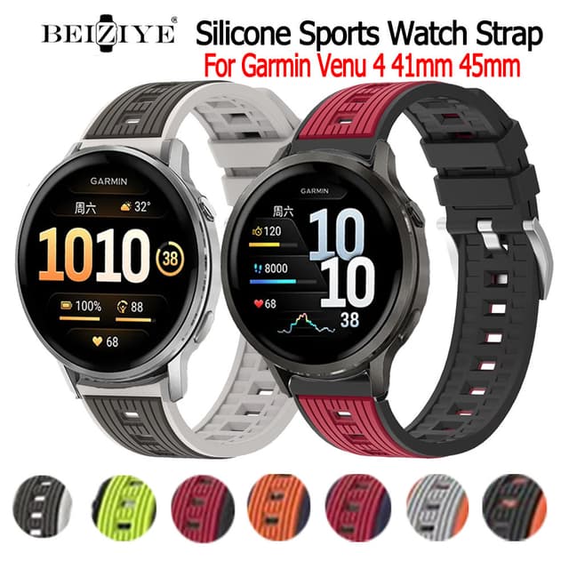 Beiziye Dây đeo silicon đồng hồ thông minh cho Garmin Venu 4 41mm 45mm Dây đeo đồng hồ silicon mềm thể thao thoáng khí Dây đeo cổ tay - Ảnh 9