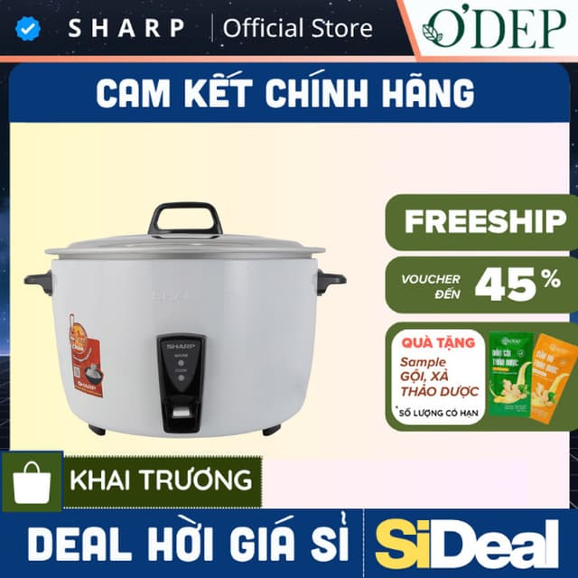 Nồi cơm điện nắp rời 7 Lít Sharp KSH-D77V Chính hãng, Bảo hành 15 tháng - Không chống dính - SIDEAL SIO - Ảnh 12