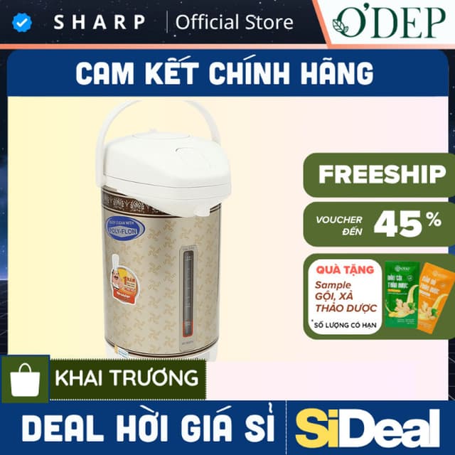 Bình thủy điện Inox Sharp 2.9 Lít Chính hãng, đun sôi nhanh, giữ ấm KP-30STV(RB) - Sản xuất Thái Lan - SIDEAL SIO - Ảnh 6