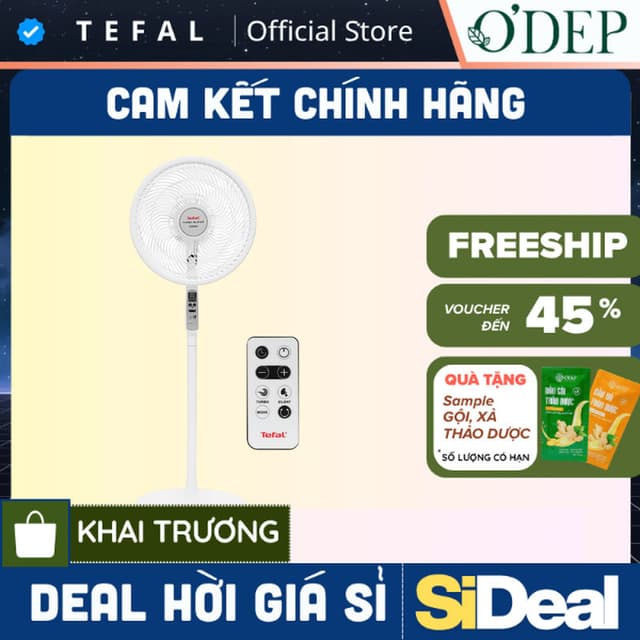 Quạt đứng TEFAL Turbo Silence Extreme VH699690, 7 cánh 60W - Trắng - Bảo Hành 24 tháng - SIDEAL SIO - Ảnh 6