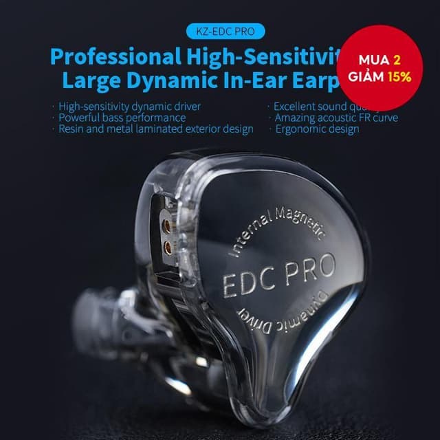 Tai nghe có dây trong tai HIFI một tác động KZ EDC PRO Trò chơi âm nhạc nhập cảnh mức sốt chất lượng cao - Ảnh 10