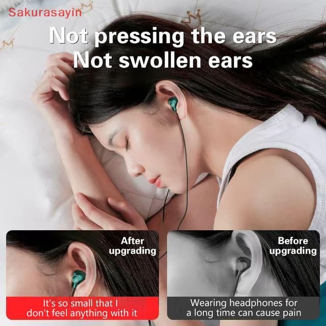 {Sakurasayin} Tai nghe Karaoke có dây trong tai Type-C Tai nghe nhạc nổi 3,5 mm Tai nghe rảnh tay Tai nghe có Mic cho Xiaomi Huawei mới - Ảnh 7