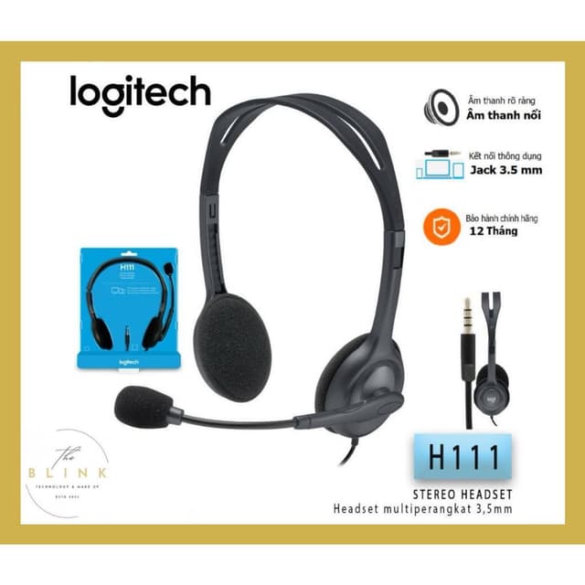 Tai Nghe LOGITECH H111 - Âm Thanh Nổi (1 Giắc)- Hàng Chính Hãng - Bảo Hành 12 Tháng - Ảnh 5