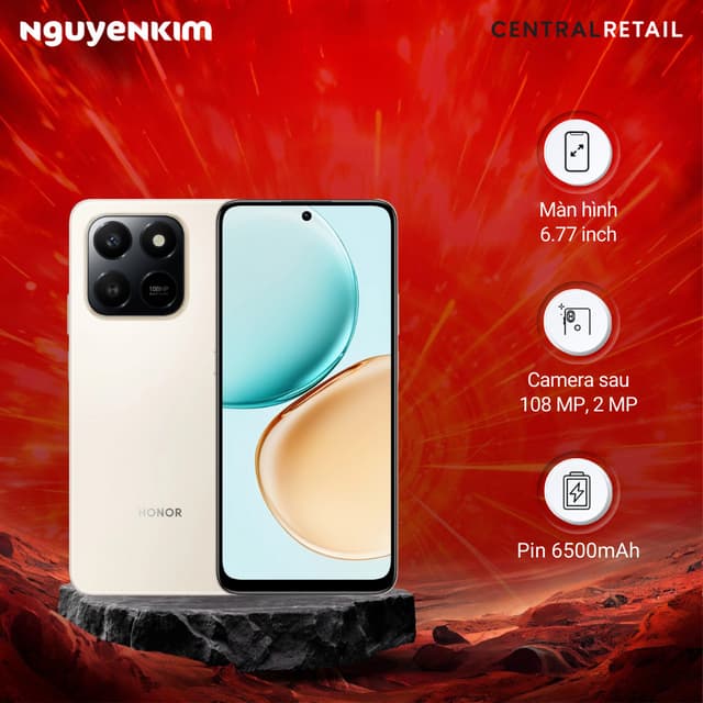 [Mới 2025] Điện thoại Honor X7d 8GB/256GB Vàng Sa Mạc - Ảnh 4