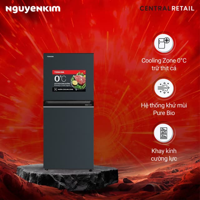 Tủ lạnh 2 cánh Toshiba Inverter 180 lít ngăn đông trên GR-RT234WE-PMV(52) - Ảnh 2