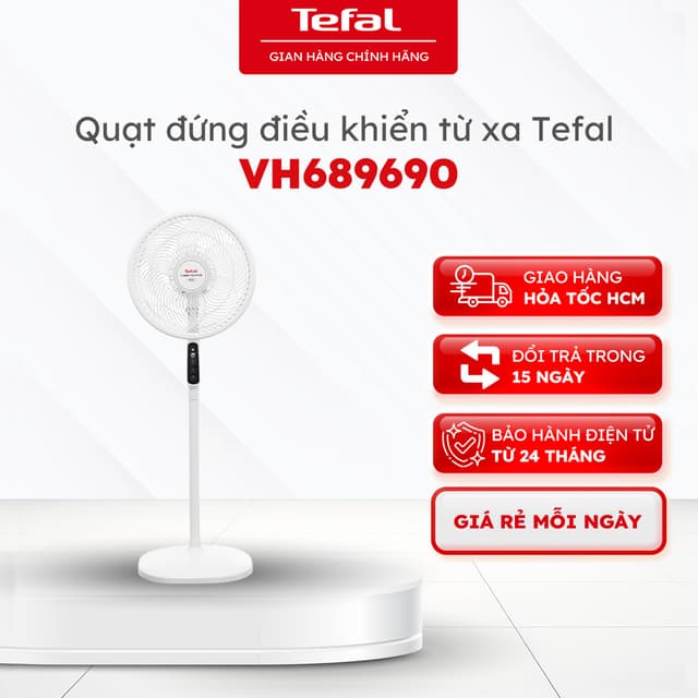 Quạt đứng Tefal Turbo Silence Plus VH689690, 6 cánh, 80W, có điều khiển từ xa| Bảo hành 24 tháng - Ảnh 10