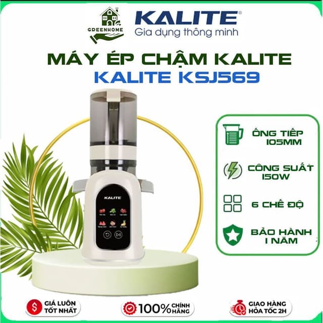 Máy Ép Chậm Kalite Ksj569, Công Suất 150W Ép Kiệt Bã Đến 99%, Hàng Chính Hãng - Ảnh 9