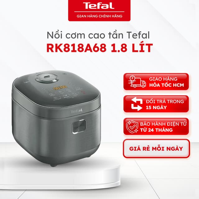 [KOL] Nồi cơm cao tần Tefal RK818A68, 1.8 lít, 1200W, 9 chế độ nấu, Lòng nồi 2mm| BH 24 tháng - Ảnh 12