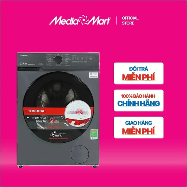 Máy giặt Toshiba Inverter 10.5 kg TW-T21BU115UWV(MG)-Hàng chính hãng có bảo hành - Ảnh 6