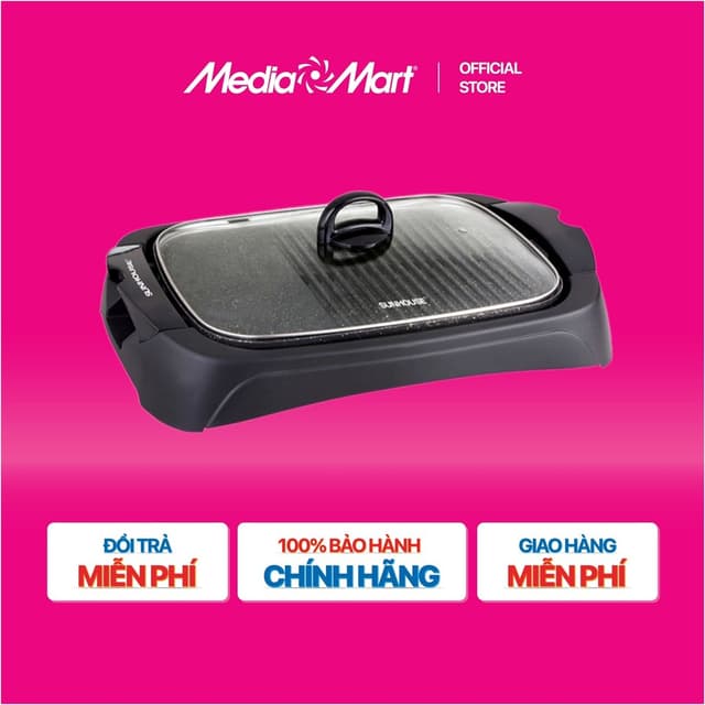 [MEDIAMART] - Vỉ nướng điện Sunhouse SHD4602 - FREESHIP,Bảohànhchínhhãng - Ảnh 4