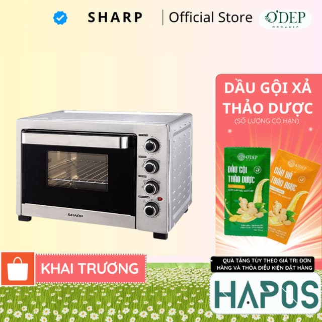 Lò nướng 38 Lít Sharp Chính hãng, Tặng nhiều phụ kiện nướng, 12 chức năng EO-A384RCSV-ST - HAPOS HEL - Ảnh 5
