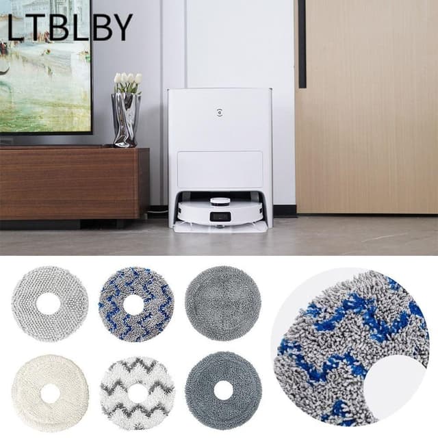 LTBLBY 3 Khăn lau nhà, Khăn lau nhà Robot làm sạch có thể tái sử dụng, Vải lau nhà thấm nước bụi thay thế cho Ecovacs X1 omni / turbo / T10 omni / turbo T20 / T20 - Ảnh 6