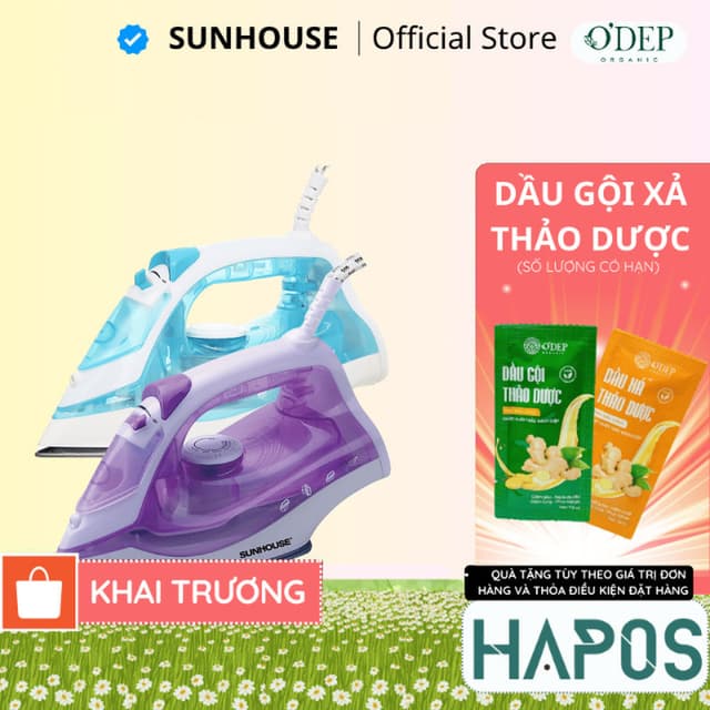 Bàn ủi hơi nước Sunhouse mini cầm tay 1600W Chính hãng, 5 chế độ mặt bàn là chống dính SHD2065 - HAPOS HEL - Ảnh 11