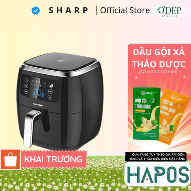 Nồi chiên không dầu Sharp KF-AF68EPV-BK Dung tích 6.8 lít - Bảo hành 12 tháng chính hãng - HAPOS HEL - Ảnh 9