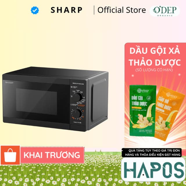 Lò vi sóng cơ có nướng Sharp R-G211TV-SL/BK 21 lít Chính hãng, Công Suất 800W, 3 Chức năng kết hợp - HAPOS HEL - Ảnh 10