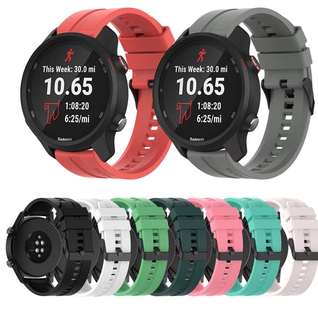 Dây đeo silicon 20mm 22mm cho Garmin Forerunner 265 255 245 245M 645 645M 55 158 165 Âm nhạc 970 570 42mm 47mm Dây đeo đồng hồ thể thao - Ảnh 11